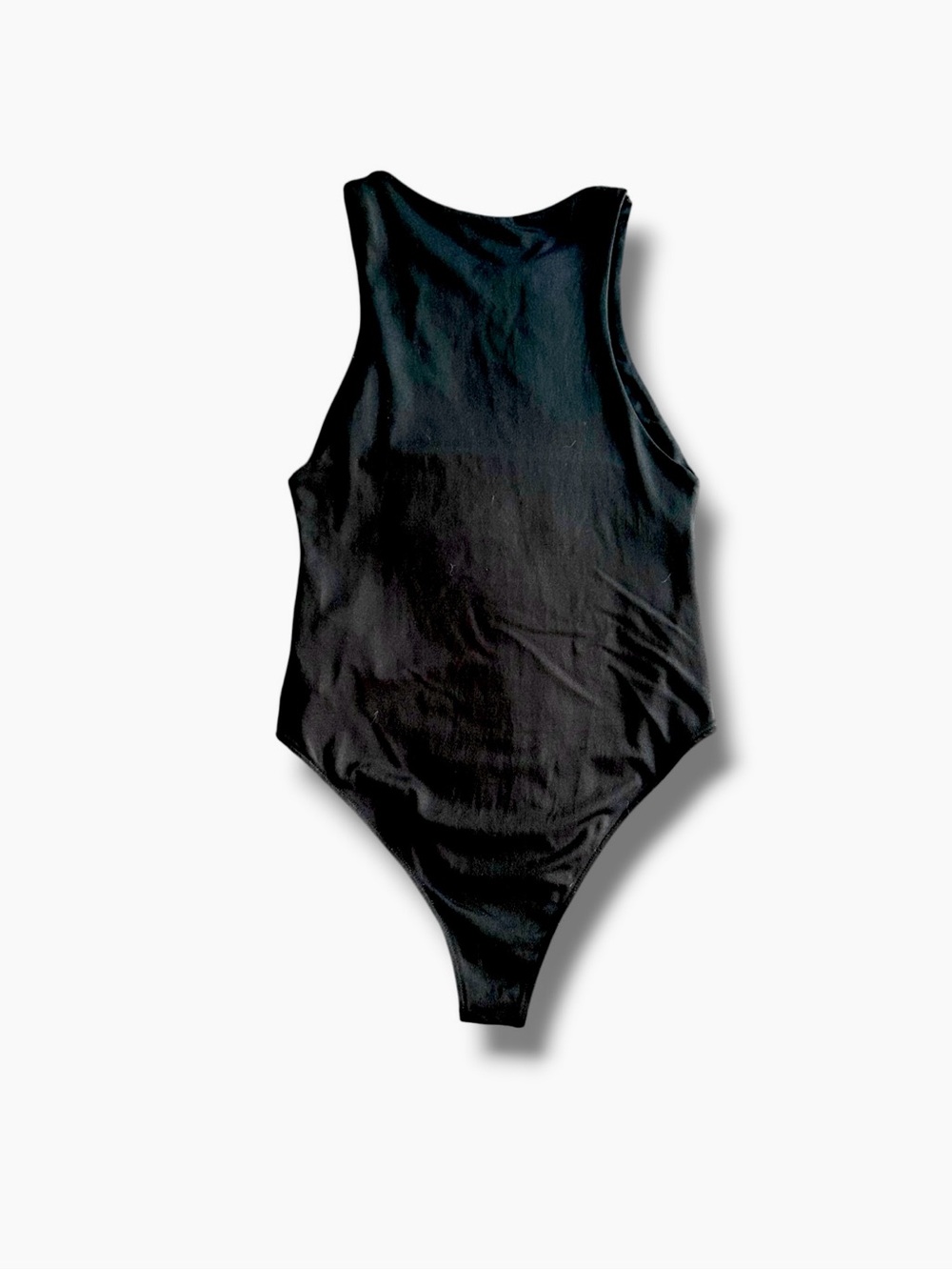 Zara Black Stretch Knit High Neck Racer Tank Top Bodysuit Small Basic One Piece